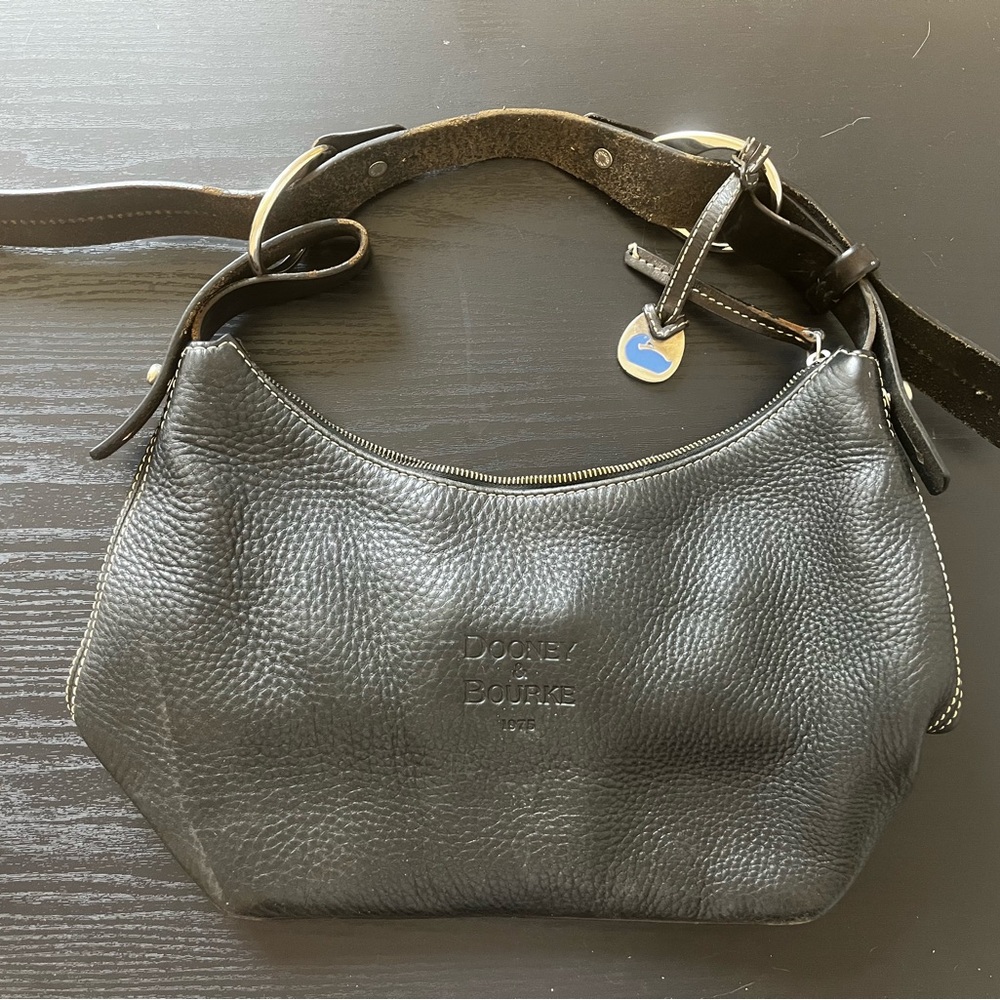 Dooney & Bourke Black Pebbled Leather Shoulder Bag